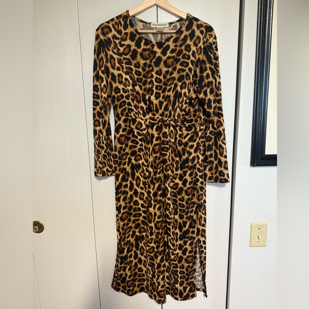 Cotton Emporium Leopard Print Midi Dress